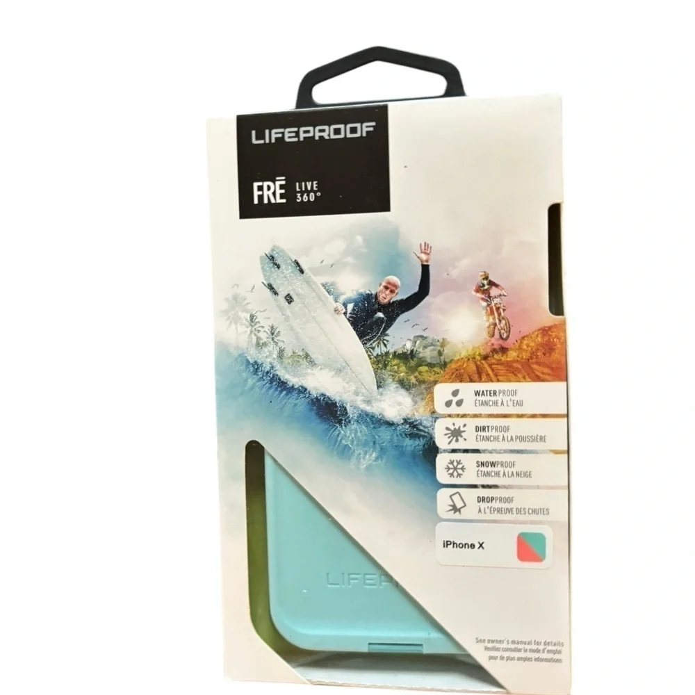 Lifeproof Frē Live 360 iPhone X Wipeout Blue Phone Case Water/Snow Proof New